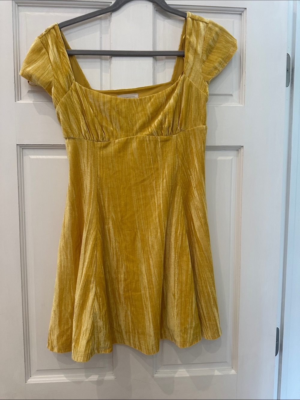 Urban Outfitters Mustard Yellow Velvet Scoop-Neck Tunic